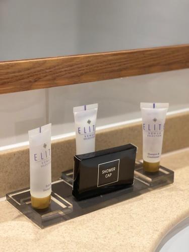 a couple of products sitting on top of a counter at Grand Hotel Sunderland in Sunderland