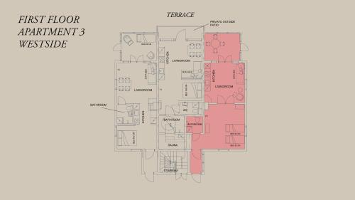 ハンコにあるVilla Maija 3 Westsideのアパートメントビルの1階フロア