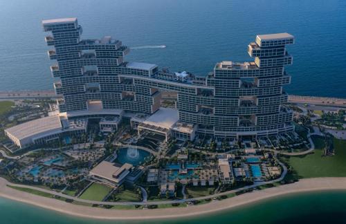 an aerial view of a resort on the beach at Atlantis The Royal in Dubai