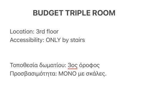 a screenshot of the bracket triple room at Bozzali Deluxe Hotel in Chania