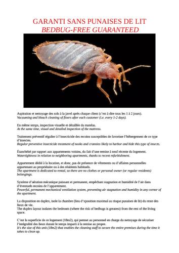 a page of a document with a picture of a cockroach at Studio en Duplex-Aircon-Terrasse-Parking-Calme in Bordeaux