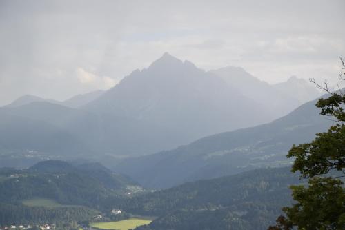 a view of a mountain in the distance at Blickfang Tirol in Innsbruck