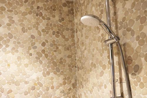 a shower with a shower head in a bathroom at Chez Pascal - Nieuport in Nieuwpoort