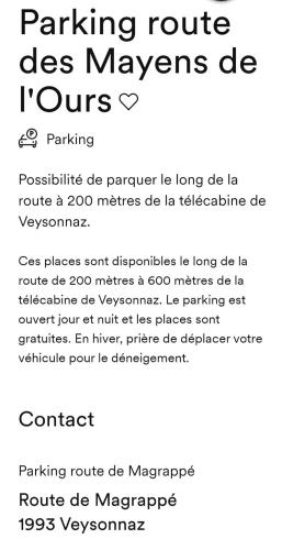 a screenshot of a cell phone screen with the textaking route des mavens at La Remointze in Veysonnaz