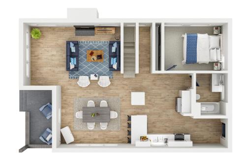 a rendering of a floor plan of a apartment at Big House Mins To DT Big Groups Well Stocked in Spokane