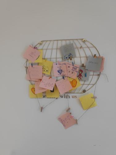 a globe with sticky notes on it at Bukit Rimau Instagrammable 2 Bedroom Apartment With Pool View up to 5 PAX in Shah Alam