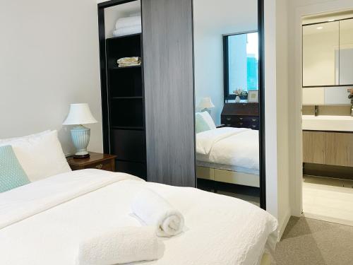 Katil atau katil-katil dalam bilik di 2B2B Apt City view & Parking at Southbank