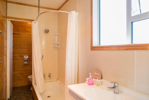 Fox Glacier TOP 10 Holiday Park & Motels tesisinde bir banyo