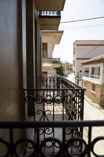 a balcony of a building with a railing at Life Gallery Hotel & Spa in Korçë
