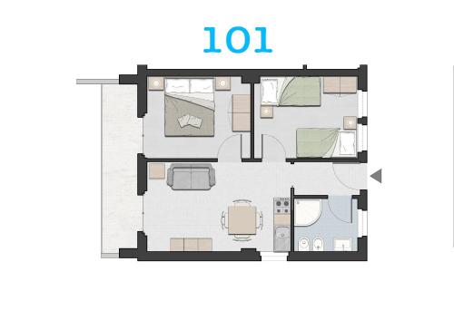 Residence Brezza di Mareの見取り図または間取り図