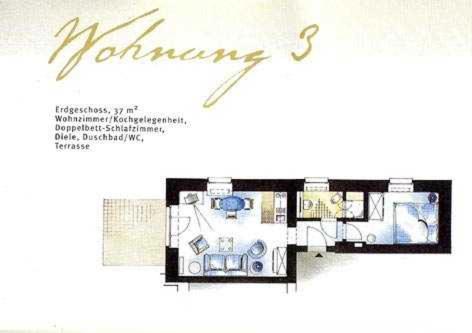ein Bild eines Grundrisses eines Hauses in der Unterkunft Villa Fortuna mit Meerblick in Bansin in Bansin