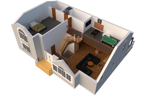 a model of a house at Luxury getaway in woods, Jacuzzi, Hot Tub, Pool in Bushkill