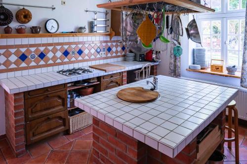 Dapur atau dapur kecil di Alter Pfarrhof Rambow Wohnung 1