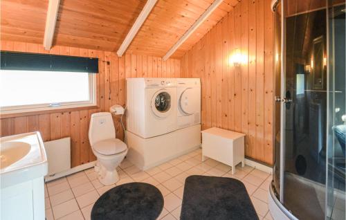 Sindrupにある2 Bedroom Gorgeous Home In Hurup Thyのバスルーム(トイレ、洗濯機付)