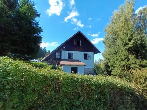 a house in the middle of a hedge at Holiday Home Na Stráži by Interhome in Smržovka
