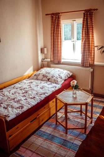 Postel nebo postele na pokoji v ubytování Dvůr Pohody