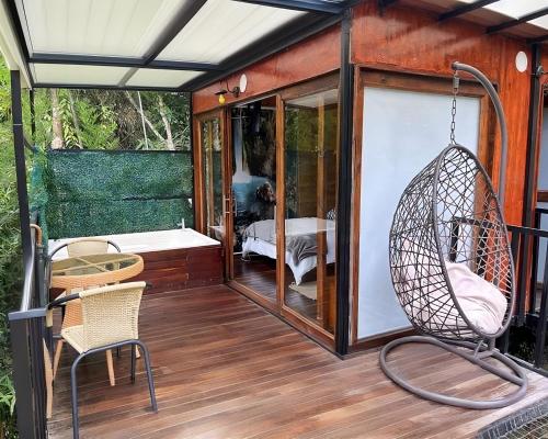 Patio nebo venkovní prostory v ubytování Ecohotel Portillo de San Bernardo