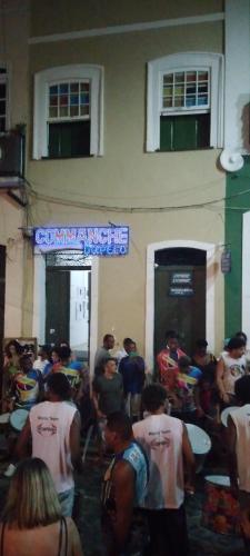 a group of people standing outside of a building at Hostel Salvador Meu Amor in Salvador