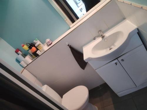 阿爾勒的住宿－Studio，浴室配有白色卫生间和盥洗盆。