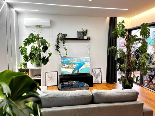 Lobbyen eller receptionen på Apartament Green Plant - 2 oddzielne sypialnie, taras 30m2 i garaż podziemny