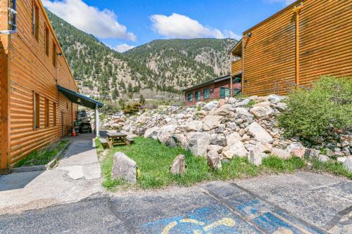 a large pile of rocks next to a building at Georgetown Lodge in Georgetown