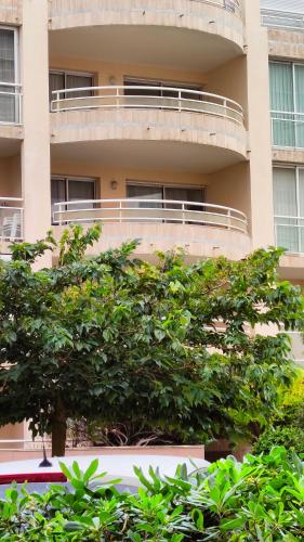 an apartment building with a tree in front of it at Appartement 2 Pièces avec une grande terrasse, 3 étoiles, Wifi, Box pour véhicule et vélos in Les Sables-dʼOlonne