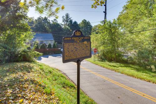 a sign on the side of a road at Jim Croces Farmhouse Apartment in Downingtown! in Downingtown