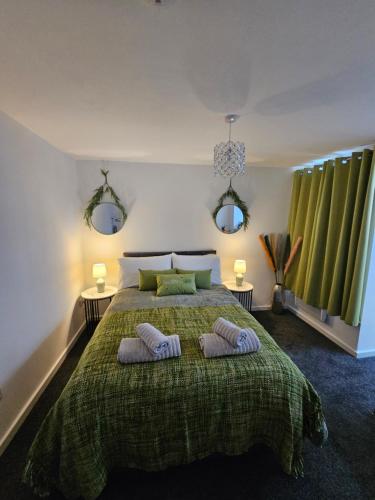 Cama o camas de una habitación en Luxury Studio Stevenage