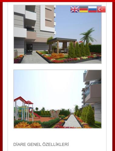 a rendering of a rendering of a building at Apartement met privé zwembad vlakbij vliegveld in Mandırlar