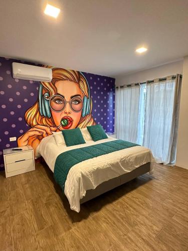 Krevet ili kreveti u jedinici u objektu Pop House