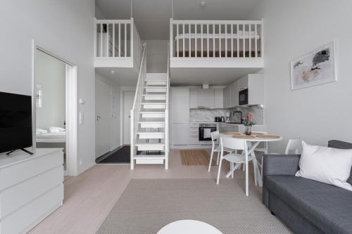 Majoituspaikan 2ndhomes Tampere "Metso" Loft Apartment - Brand New Top Floor Apt that Hosts 6 keittiö tai keittotila