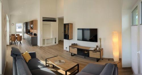 Μια τηλεόραση ή/και κέντρο ψυχαγωγίας στο Haus Albatros OG - Exklusive Fewo für 4 Personen