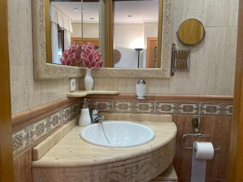 uma casa de banho com um lavatório e um espelho em Casa San Salvador em Córdoba