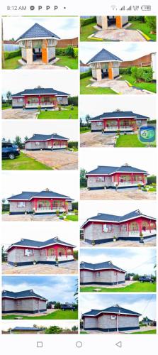 a group of four pictures of a building at homestay in Eldoret