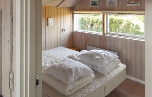 twee bedden in een kamer met twee ramen bij 3 Bedroom Awesome Home In Vinderup in Vinderup