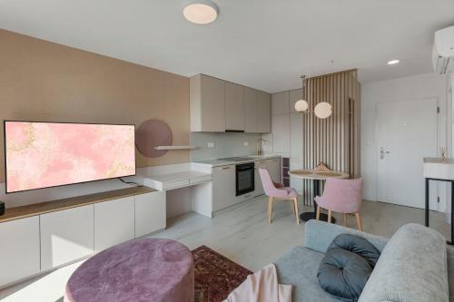 Kuchyň nebo kuchyňský kout v ubytování LAM Rose - AC - TERRACE
