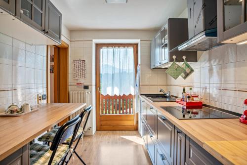 a kitchen with a sink and a counter top at Casa Magda in Tesero