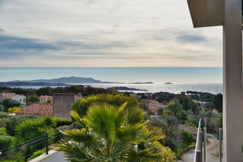 a view of the ocean from a house at Prestigious villa with panoramic sea view in Bandol