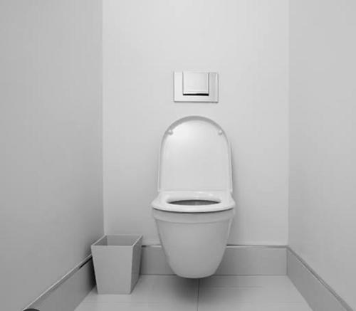 een badkamer met een wit toilet in een witte muur bij Kılıc apartmanı in Istanbul