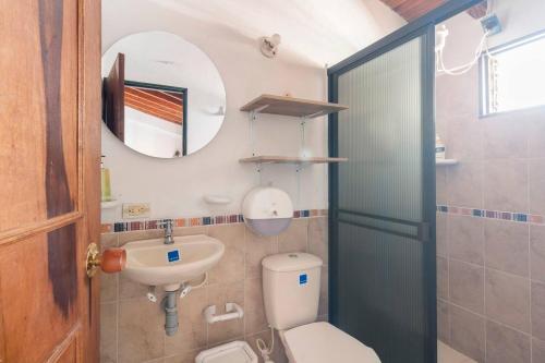 Koupelna v ubytování Letto Hostal