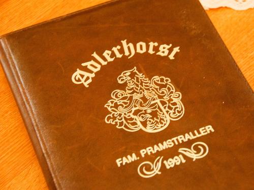 a brown book with a picture on the side of it at Adlerhorst , Gstan 31 in Finkenberg