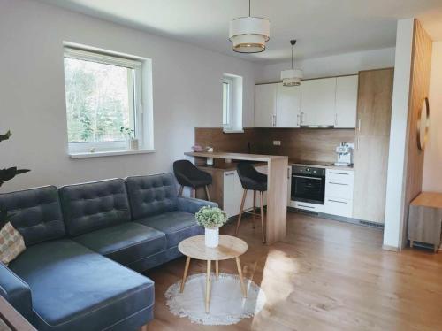 a living room with a couch and a table at Apartment Phoenix in Štôla
