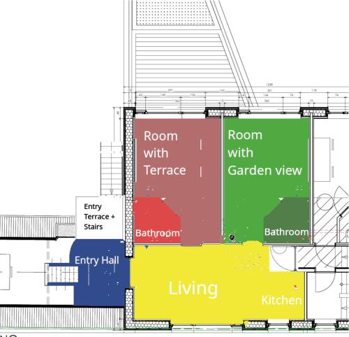 a schematic plan of the proposed arena at ScraB&Ble Ecologische gastenkamers in Bornem