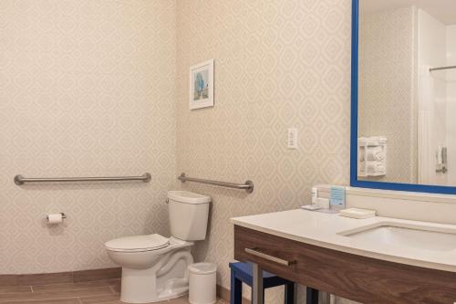 a bathroom with a toilet and a sink at Hampton Inn & Suites Boerne in Boerne