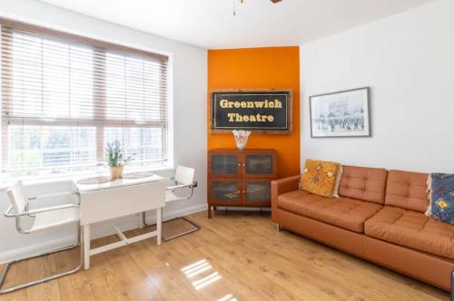 Χώρος καθιστικού στο Stunning 1 bed flat in the heart of Greenwich