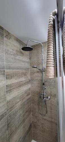 uma casa de banho com uma cabeça de chuveiro em Estudio Rocío em Benalmádena