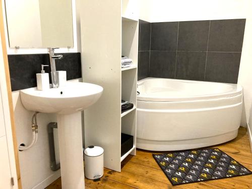 Koupelna v ubytování La Domus Lemaitre 7, WIFI, 2 chambres, parking