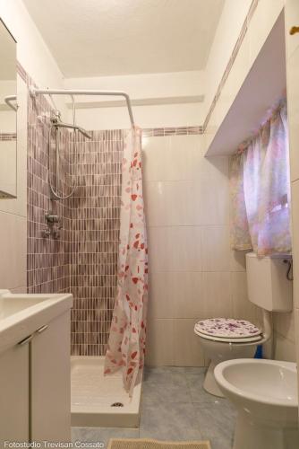 un baño con ducha y WC en Casadinonnabella, en Biella