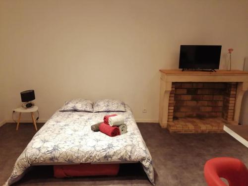 Ένα ή περισσότερα κρεβάτια σε δωμάτιο στο La chambre de Zé