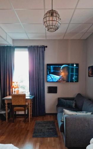 TV a/nebo společenská místnost v ubytování Edsbyns Hotell